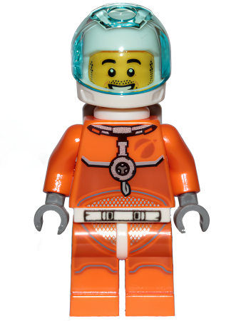 Минифигурка Lego Astronaut - Male, Orange Spacesuit with Dark Bluish Gray Lines cty1059 U